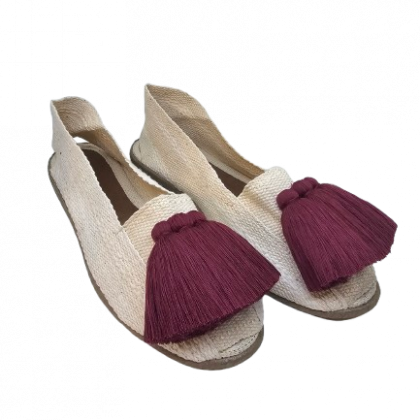 Alpargatas Beige Borlas Violeta
