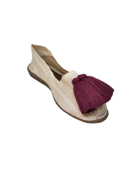 Alpargatas Beige Borlas Violeta - Imagen 3