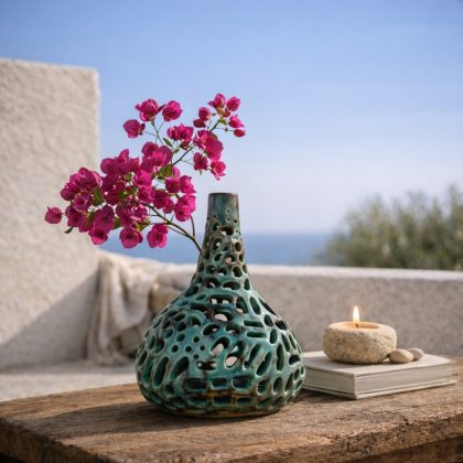 Jarrón decorativo en cerámica infinity