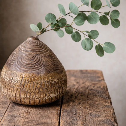 Jarrón decorativo en ceramica Awajún