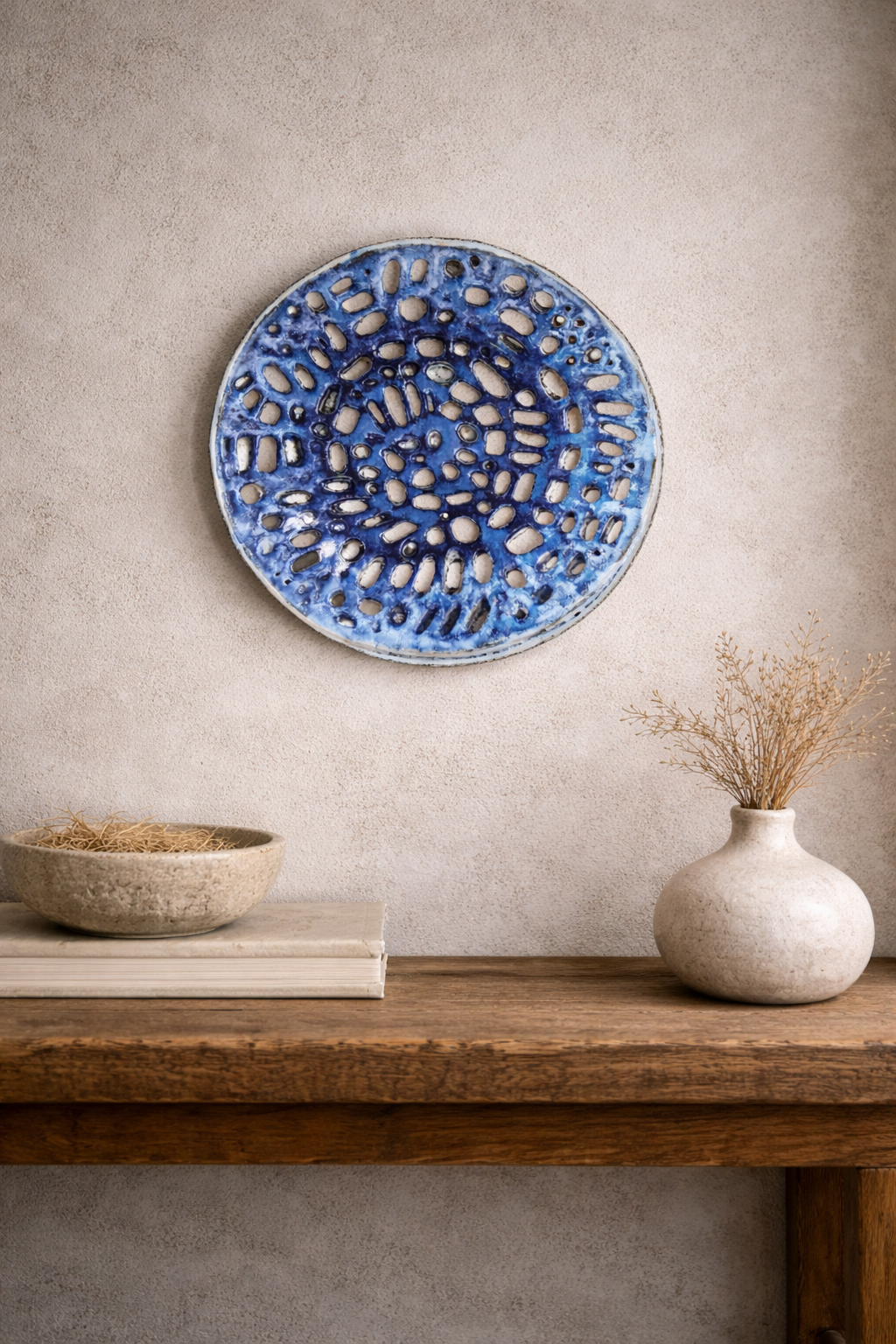 Plato decorativo en cerámica Ocean