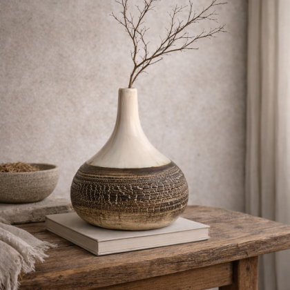 Jarrón decorativo en ceramica textura