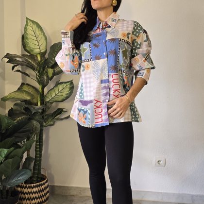 Camisa multicolor manga larga mujer lucky