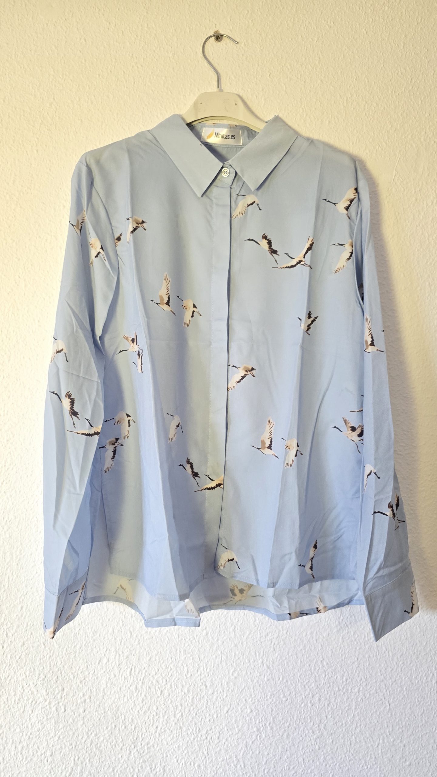 Camisa azul claro manga larga mujer grulla - Imagen 4