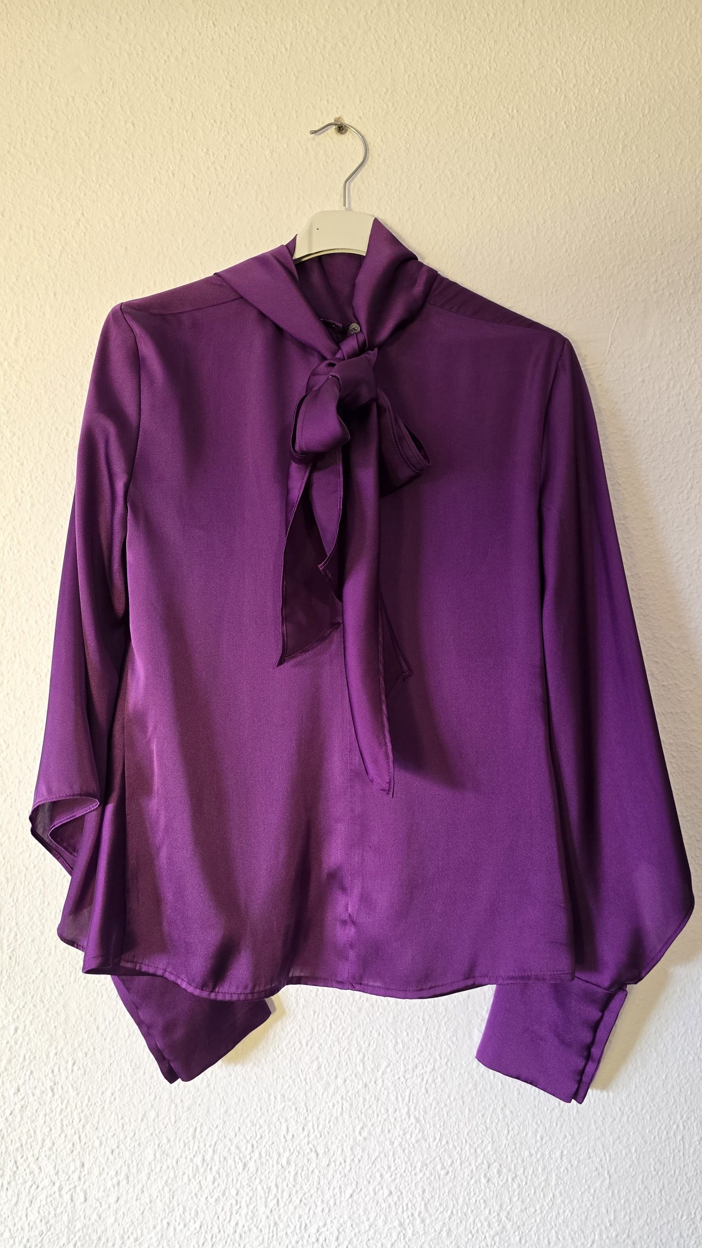 Camisa violeta lazo manga larga mujer - Imagen 5