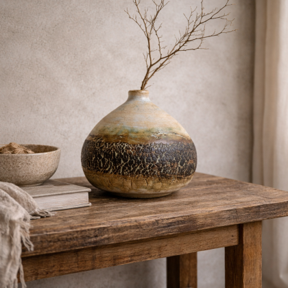 Jarrón decorativo en cerámica Yin Yang