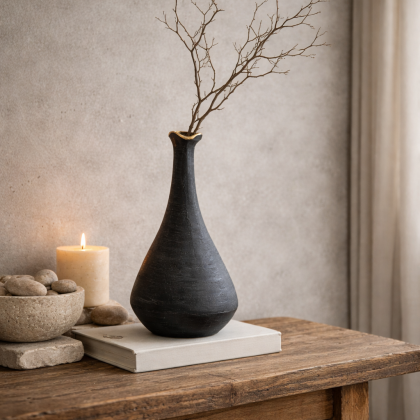 Jarrón decorativo en ceramica Black