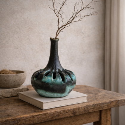 Jarrón decorativo en cerámica pumpkin